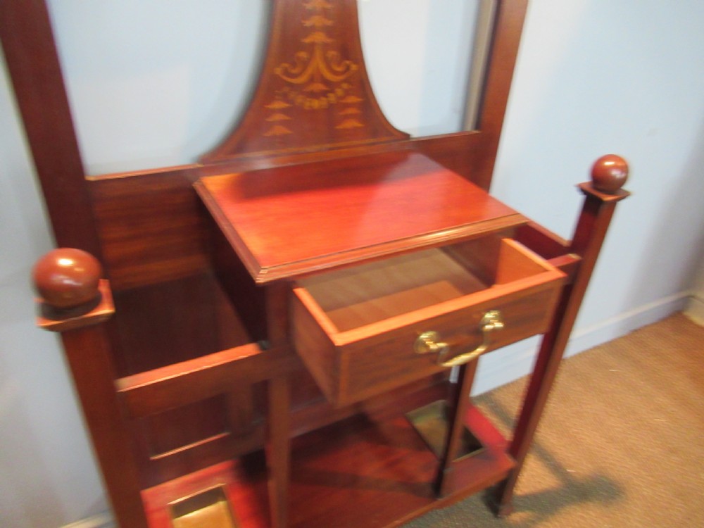 Mahogany Edwardian  hall hat and coat stand View VI