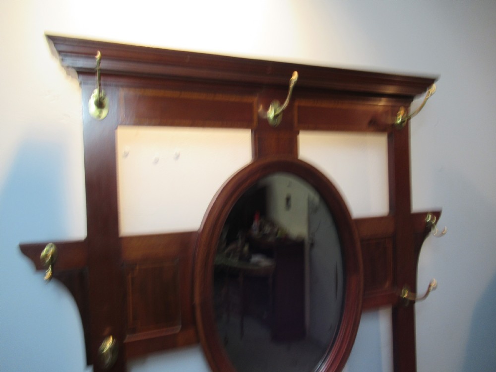 Mahogany Edwardian  hall hat and coat stand View IX