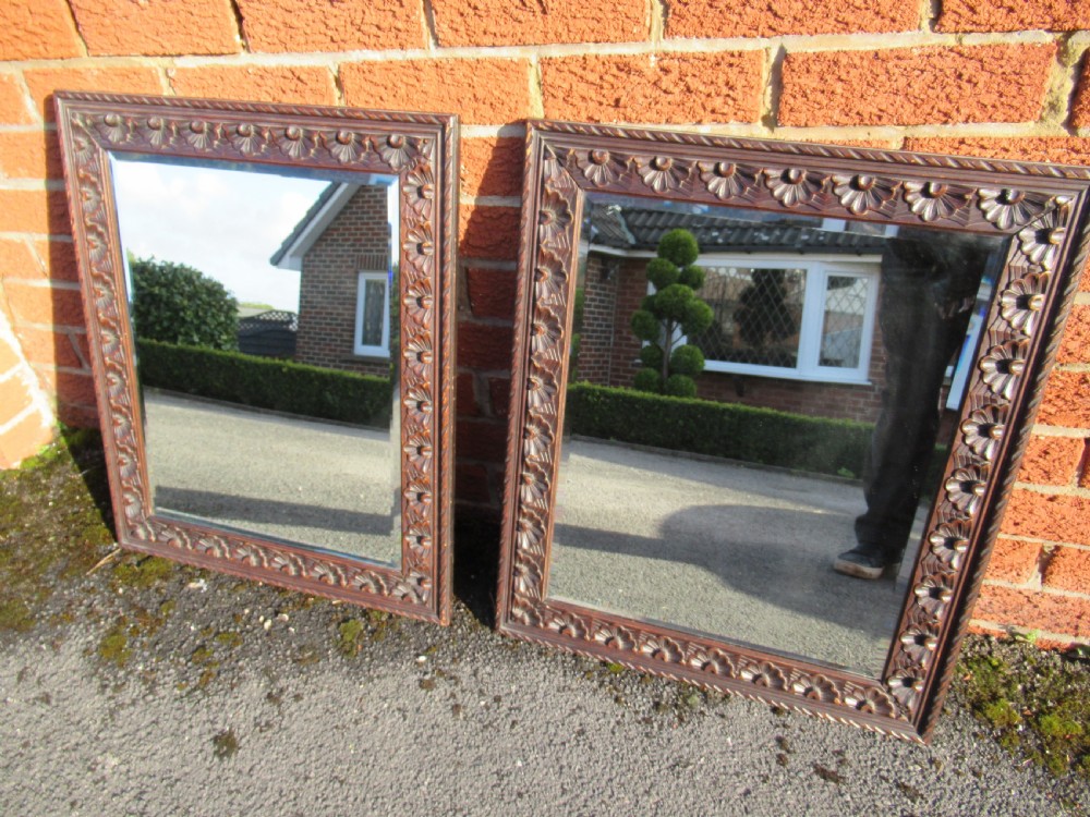 Pair of carved oak framed  wall mirrors View IV