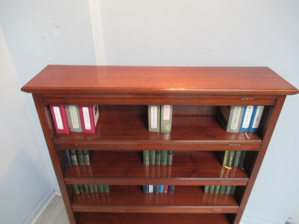 Late Victorian mahogany open bookcase View II