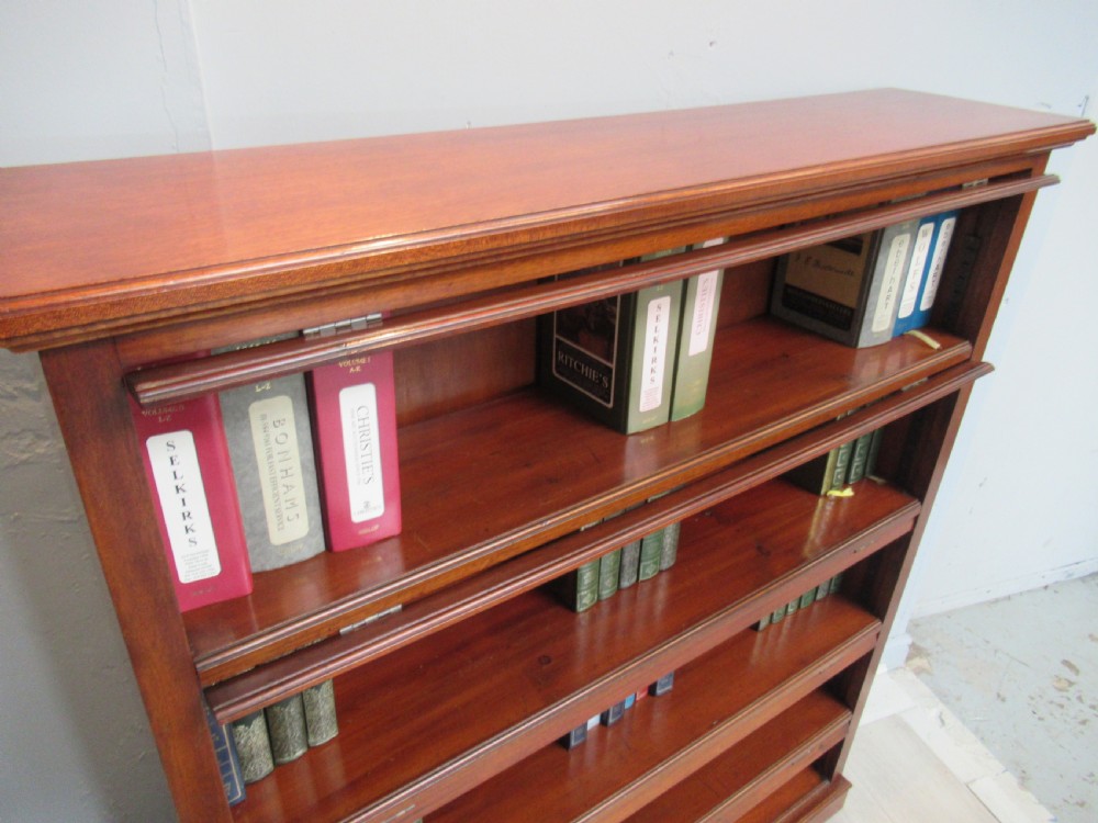 Late Victorian mahogany open bookcase View V