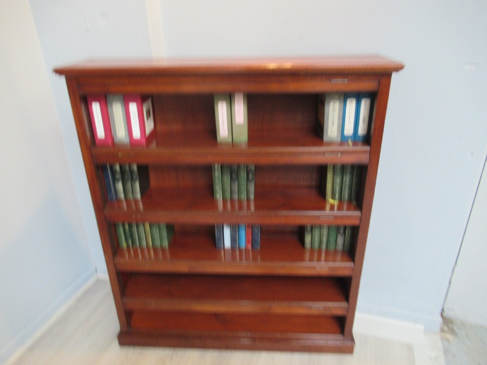 Late Victorian mahogany open bookcase View VI