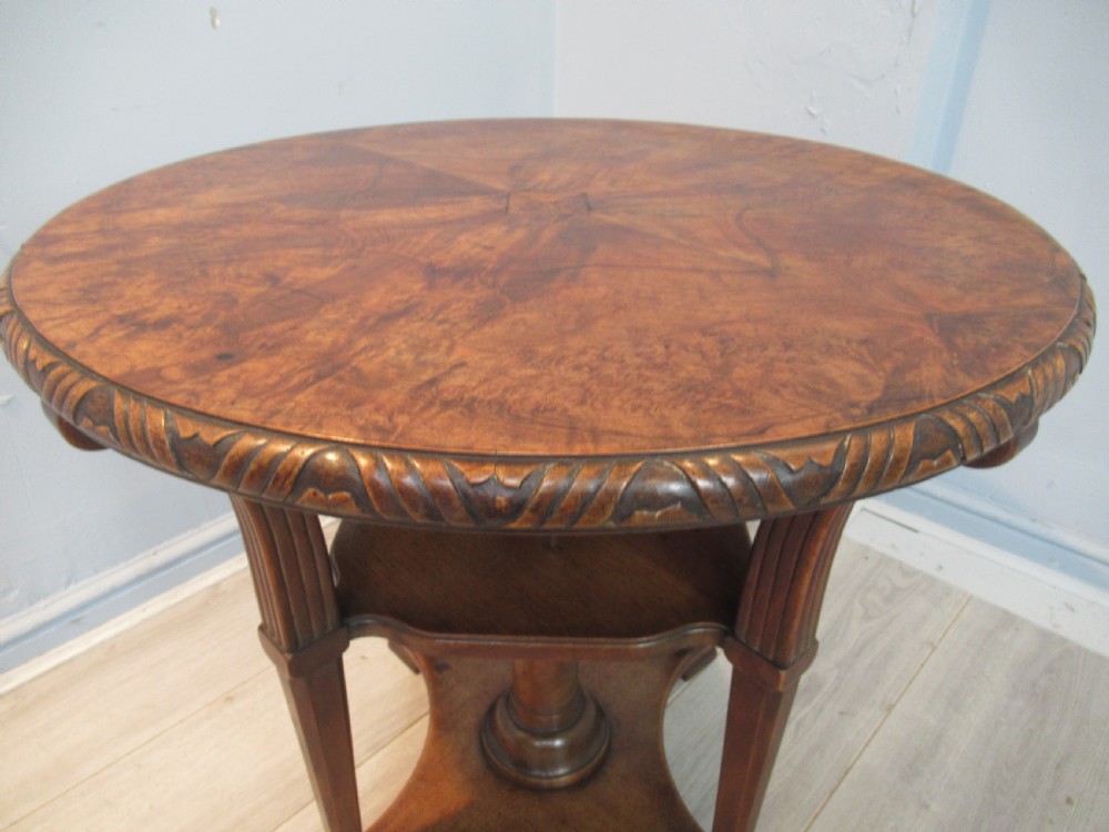 Walnut art deco period occasional table View III
