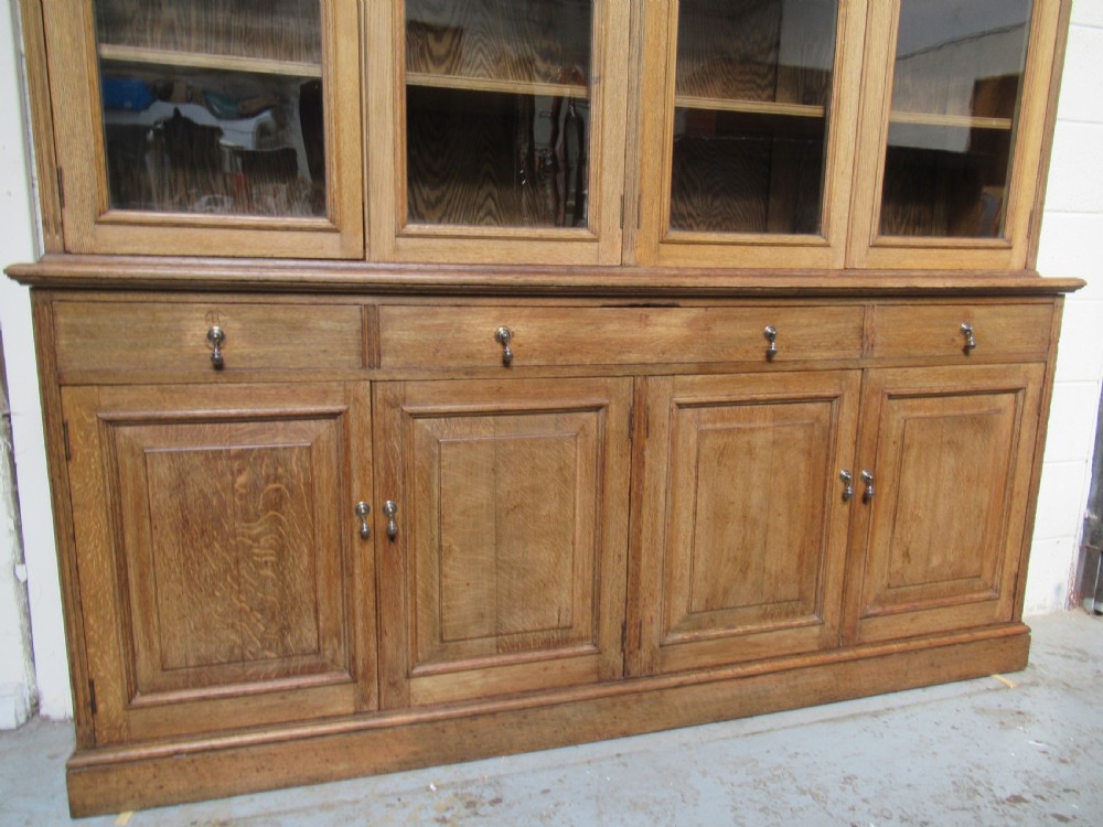 very large Edwardian  oak bookcase View IV