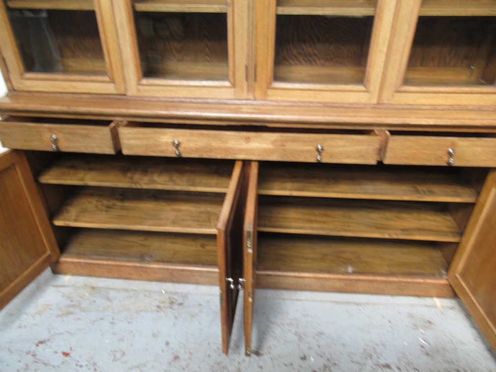 very large Edwardian  oak bookcase View V