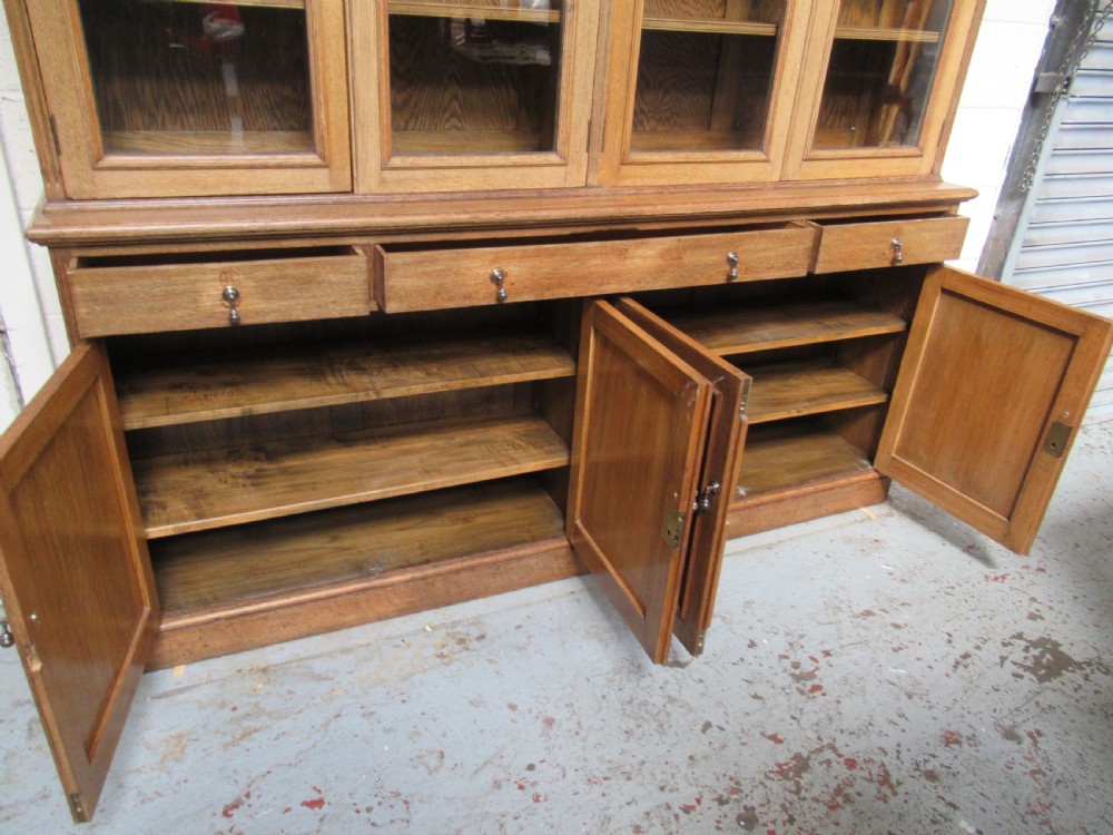 very large Edwardian  oak bookcase View VI