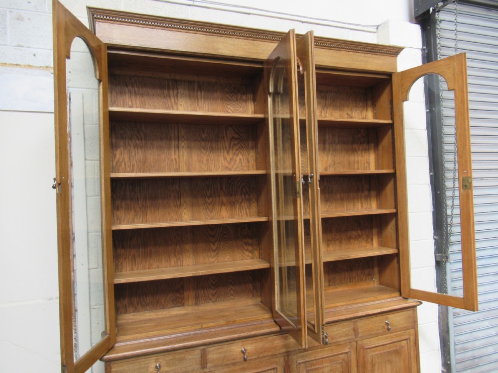 very large Edwardian  oak bookcase View VIII