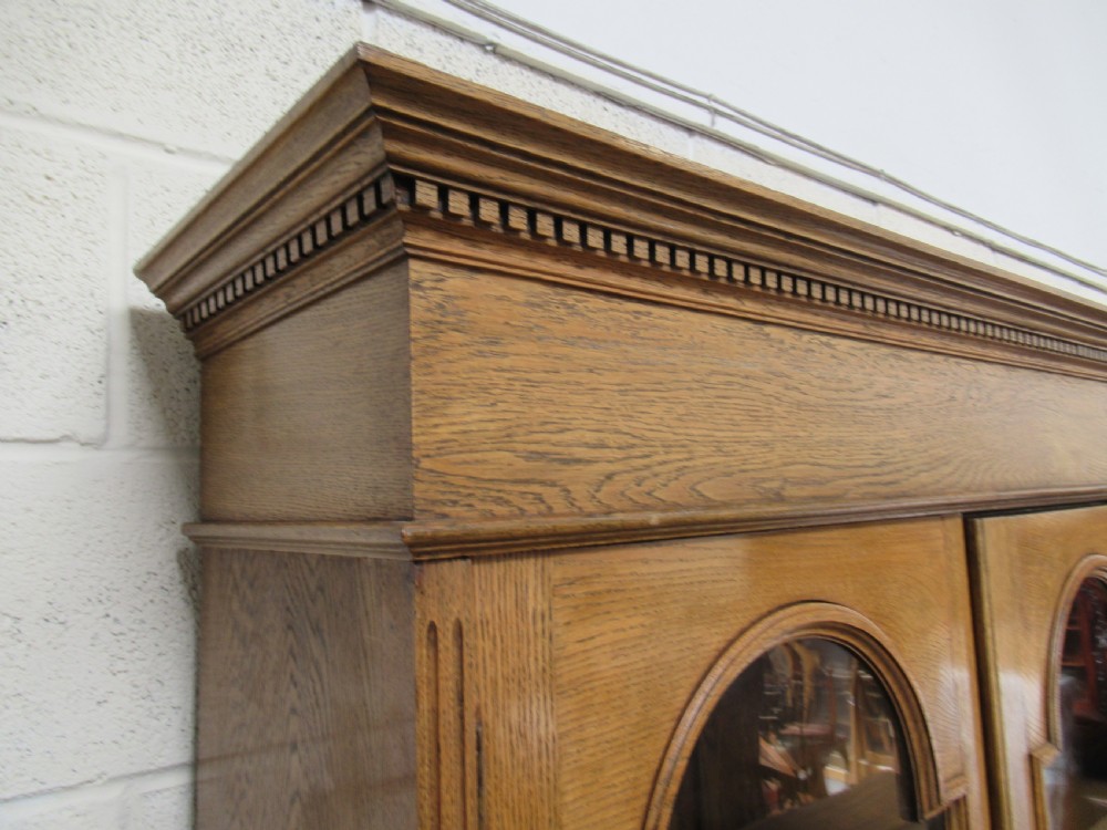 very large Edwardian  oak bookcase View X