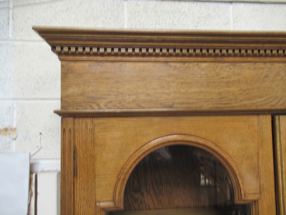 very large Edwardian  oak bookcase View XI