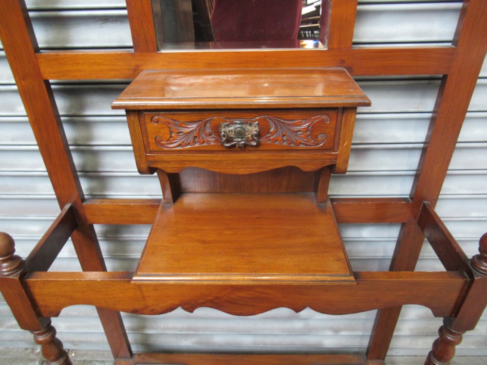 Edwardian walnut hall hat and coat stand View II
