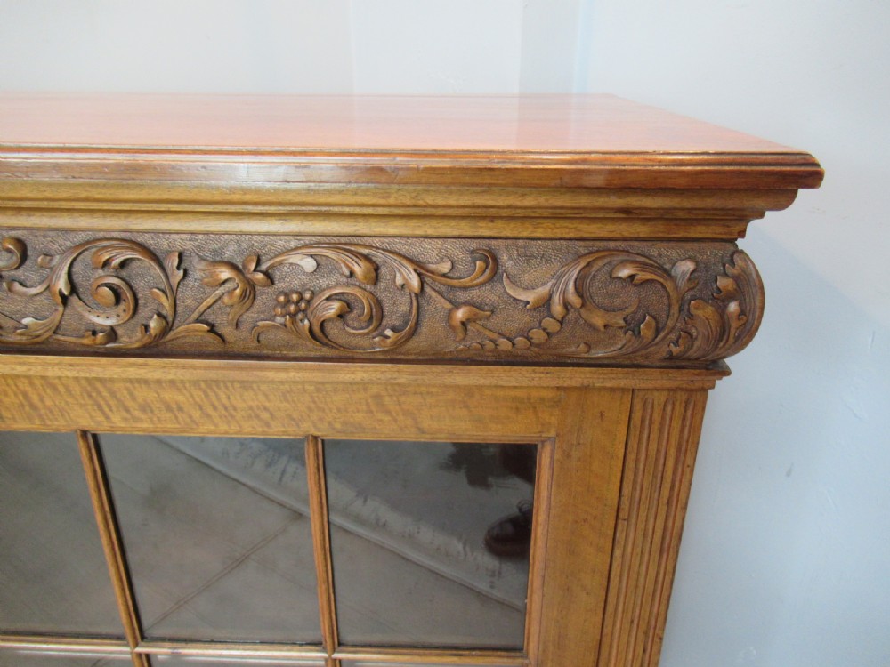 Walnut Edwardian period  two door bookcase View III
