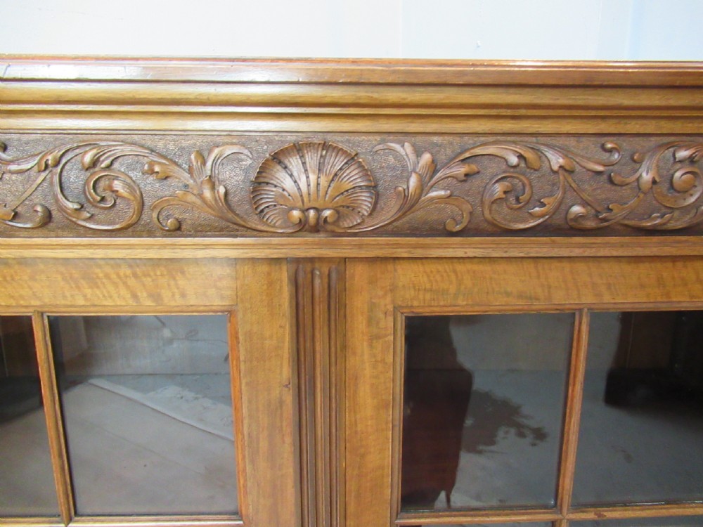 Walnut Edwardian period  two door bookcase View IV