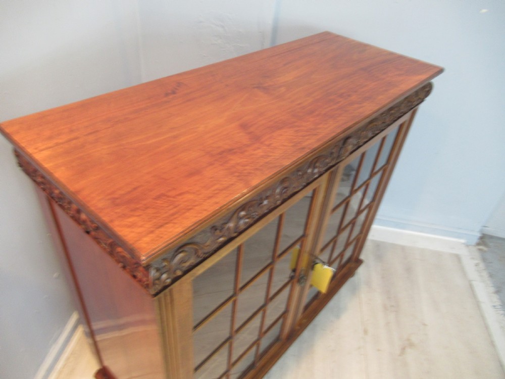 Walnut Edwardian period  two door bookcase View VI