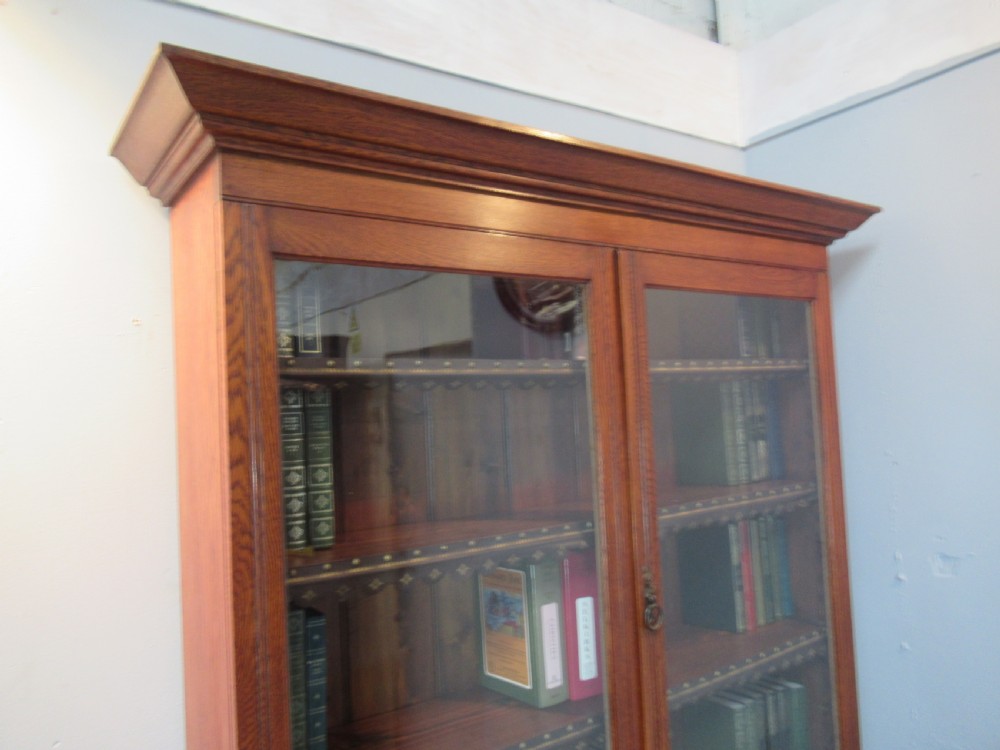Late victorian period oak  cupboard bookcase View III