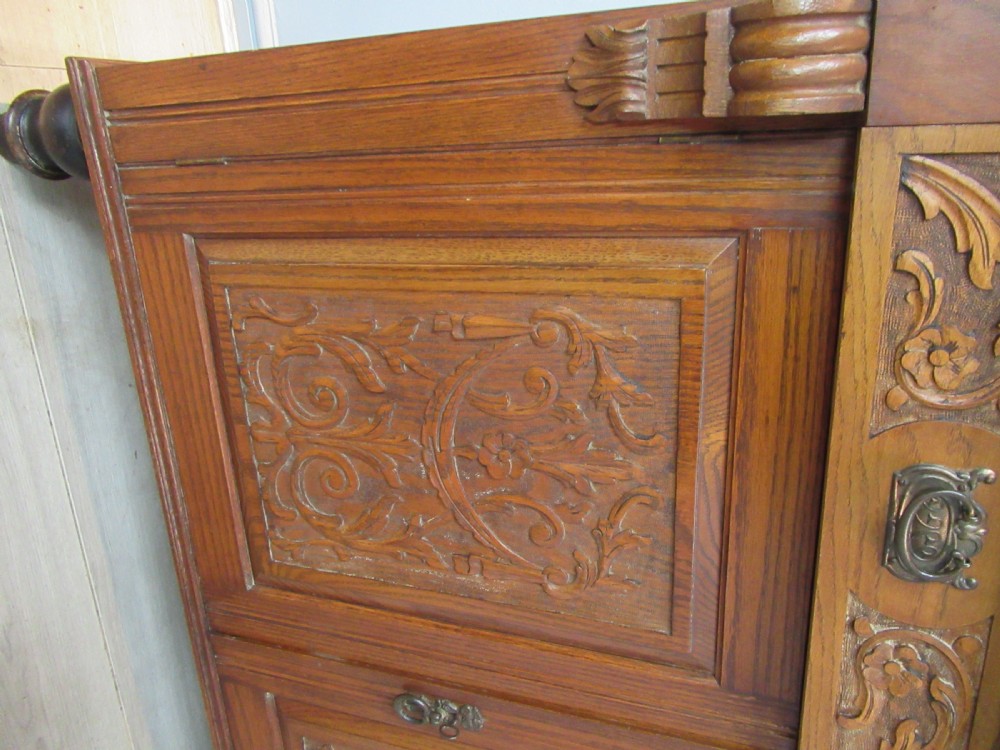 Late victorian period oak  cupboard bookcase View VII