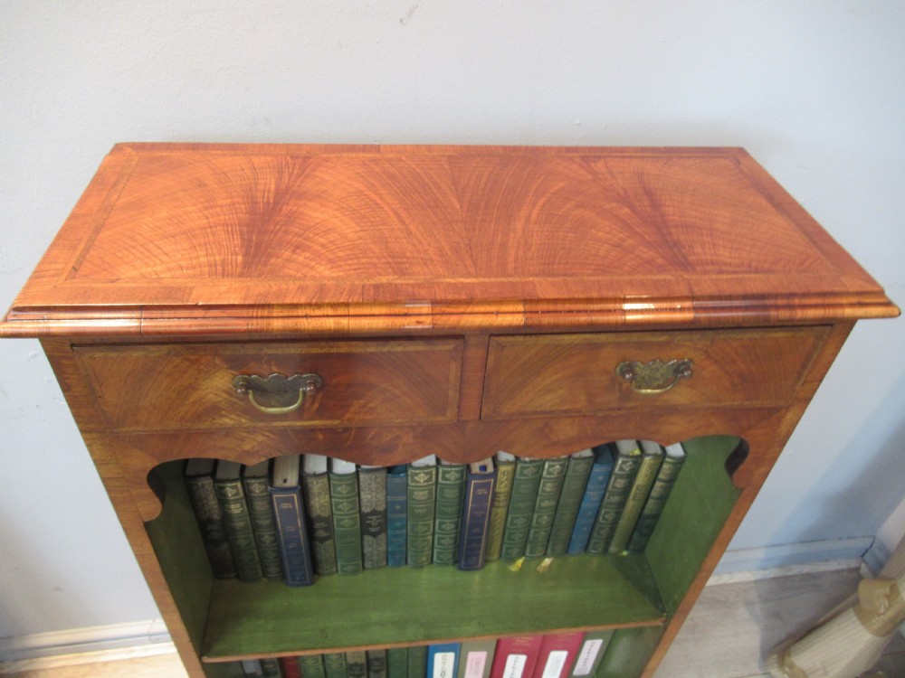 Burr walnut open bookcase  View III