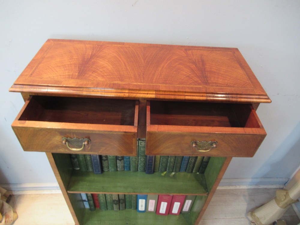 Burr walnut open bookcase  View IV
