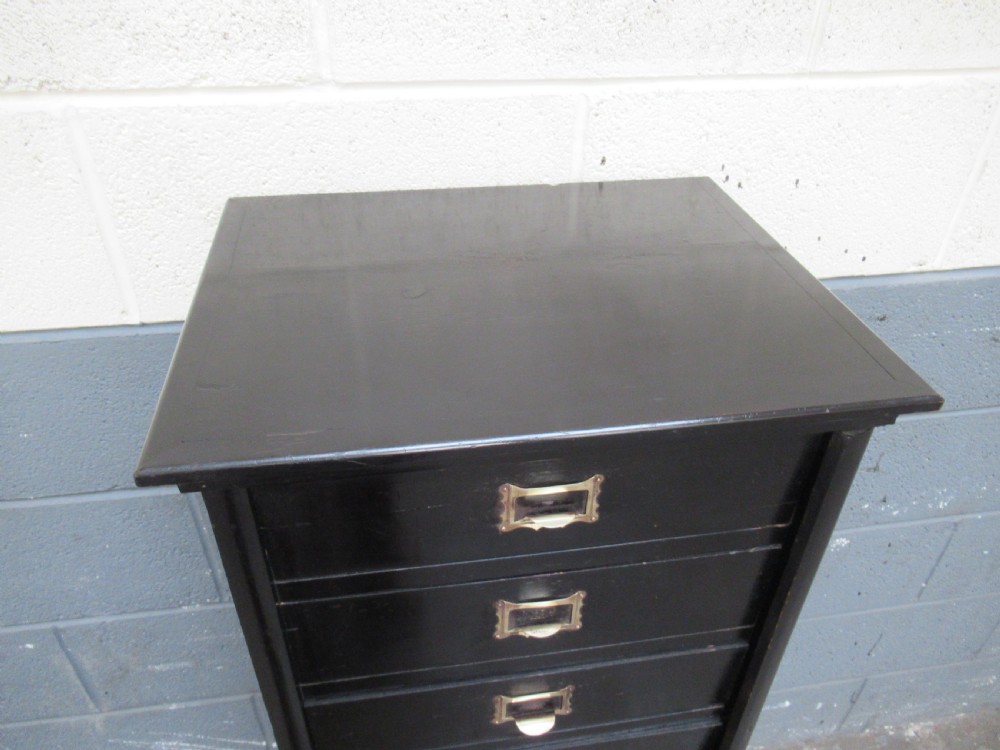 Late Victorian  ebonised pine seven drawer file cabinet View III