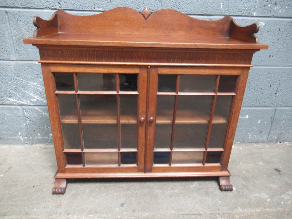 Small oak  display  cabinet 
