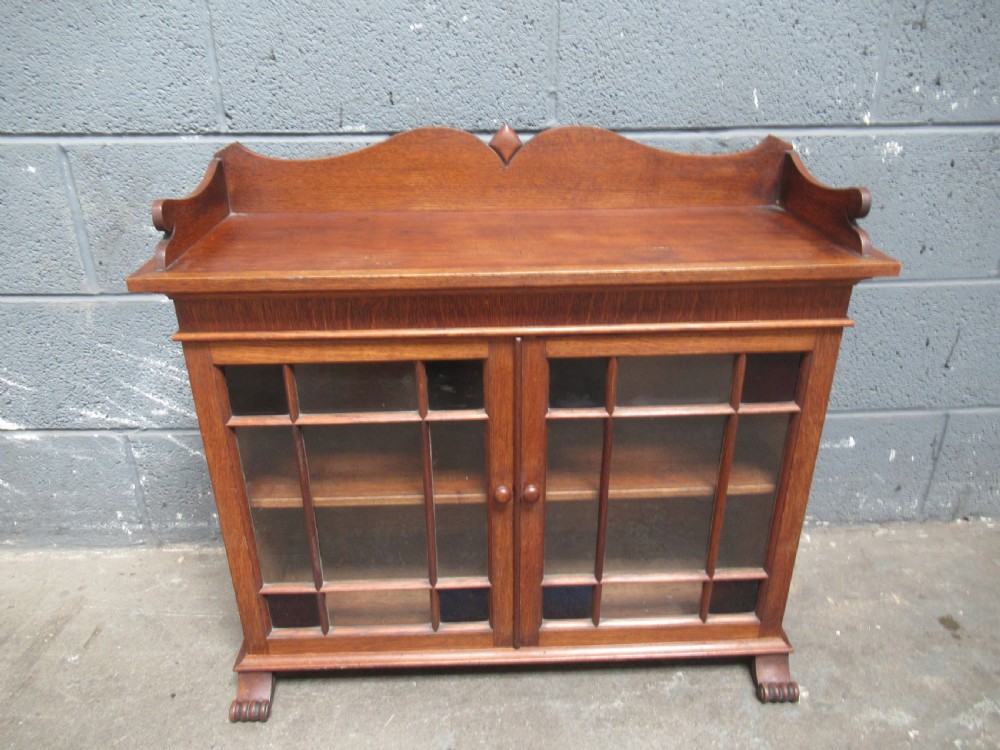 Small oak  display  cabinet  View II