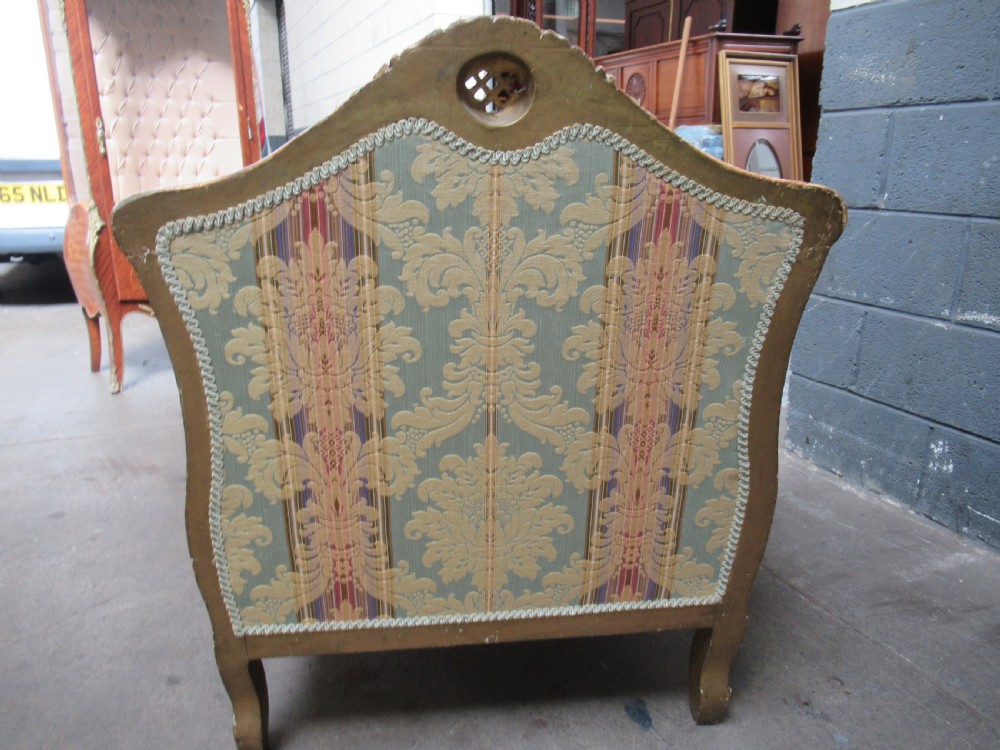 Deep pair of French gilt arm chairs View VII