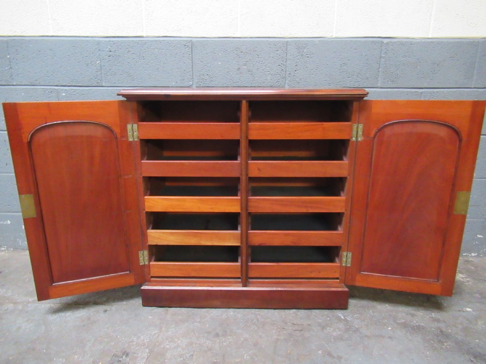Victorian mahogany ten drawer fitted  cupboard View II