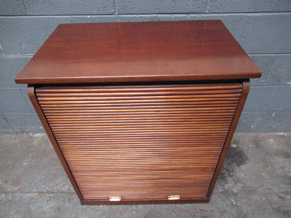 Mahogany tambour roller  shutter  file cabinet View V
