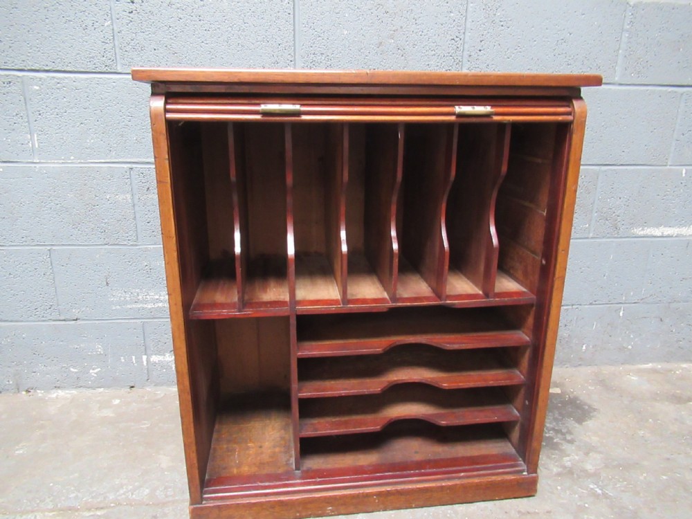 Mahogany tambour roller  shutter  file cabinet View VI