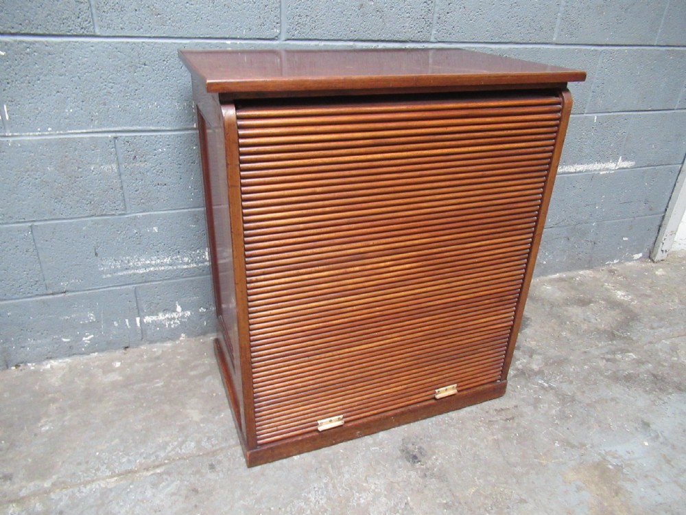 Mahogany tambour roller  shutter  file cabinet View VIII