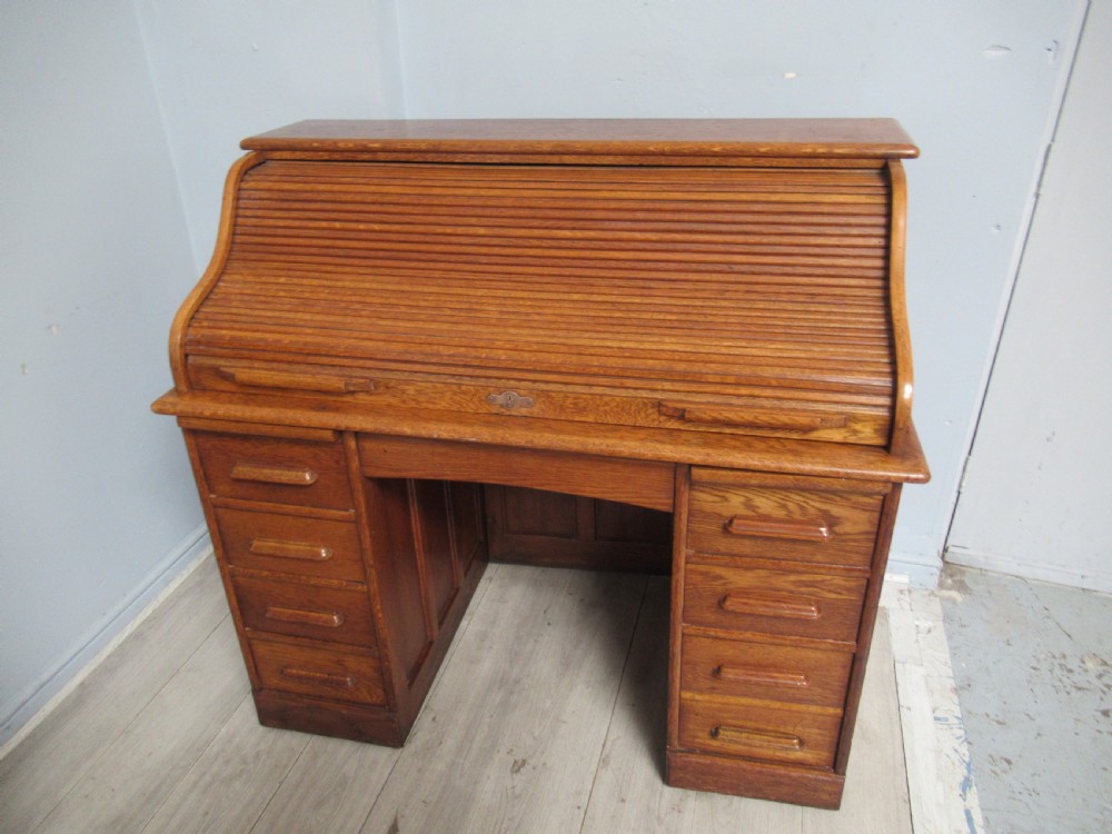 Oak roll top desk
