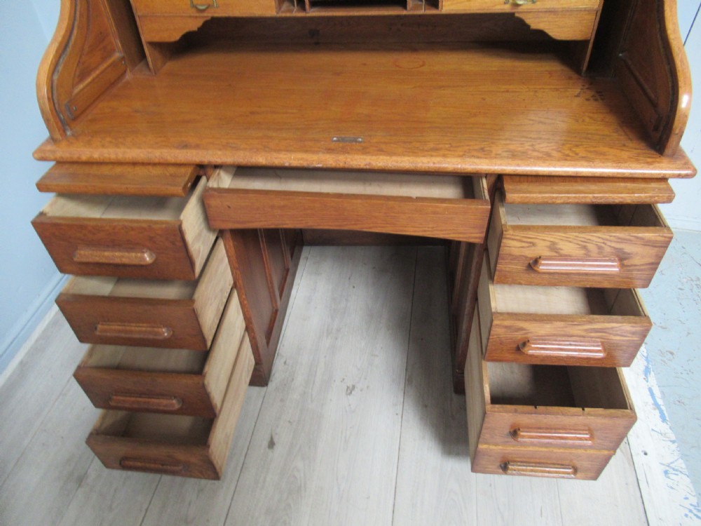 Oak roll top desk View VII
