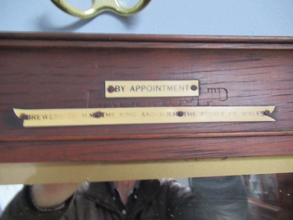 Old oak framed  BASS & CO,  pub wall mirror View IV