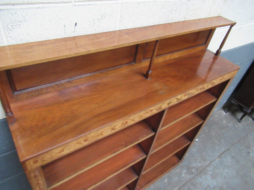 Late Victorian walnut open bookcase View V