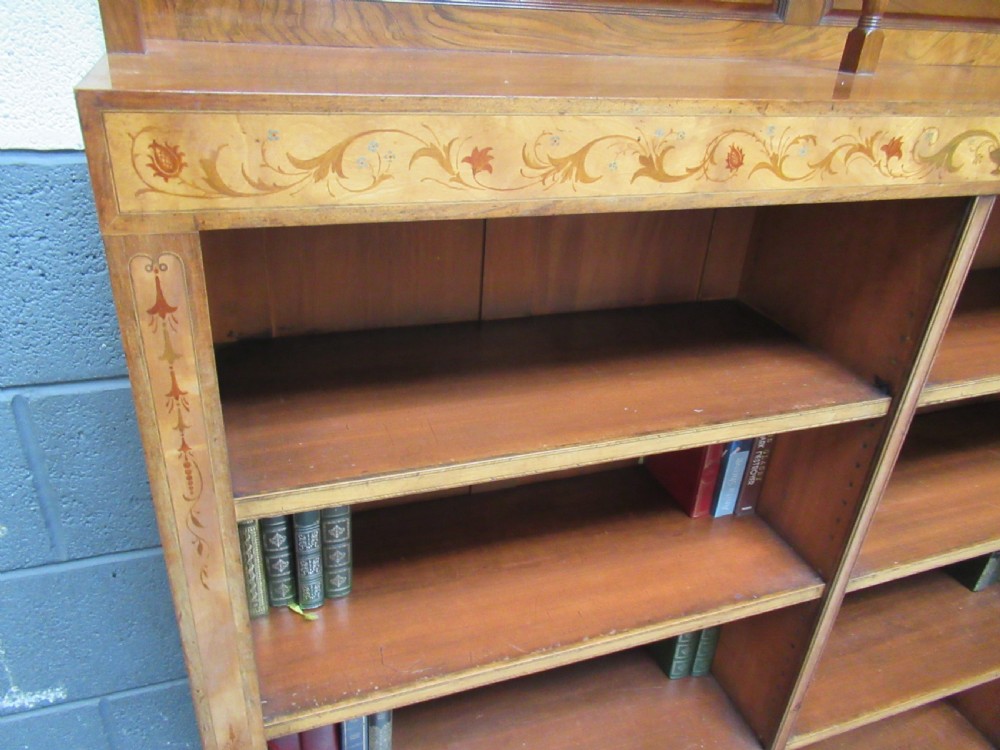 Late Victorian walnut open bookcase View VI