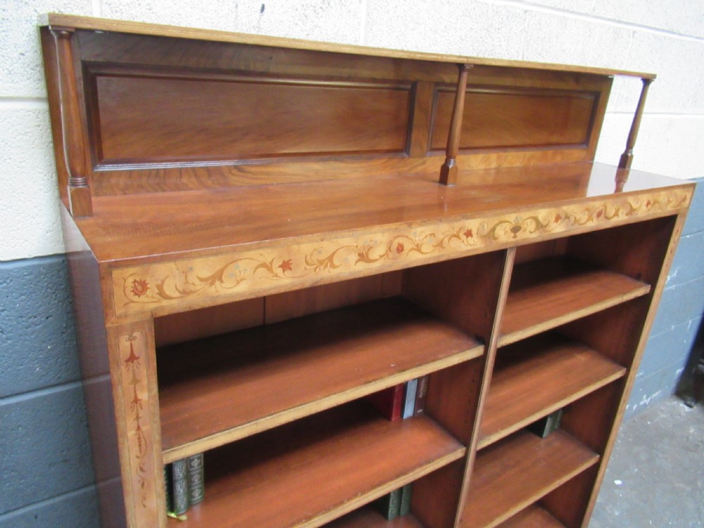 Late Victorian walnut open bookcase View IX