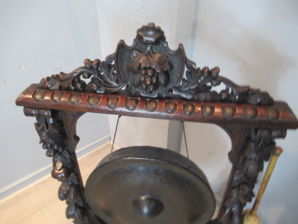 Victorian oak dinner gong View II