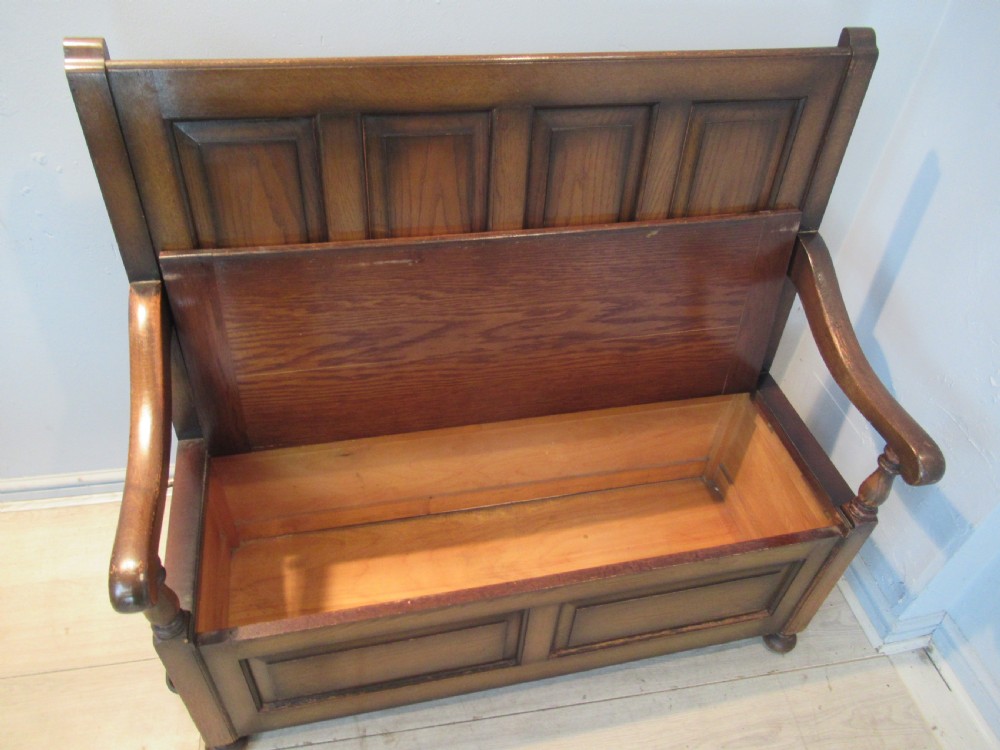 Oak monks bench lid  seat View IV
