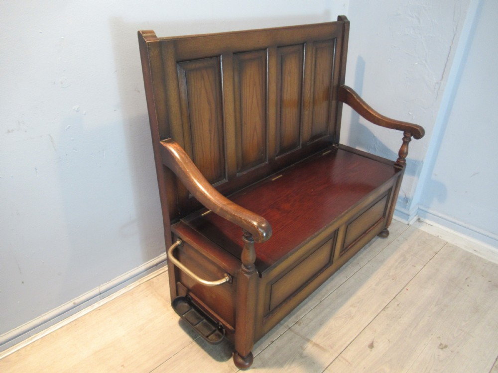 Oak monks bench lid  seat View VI
