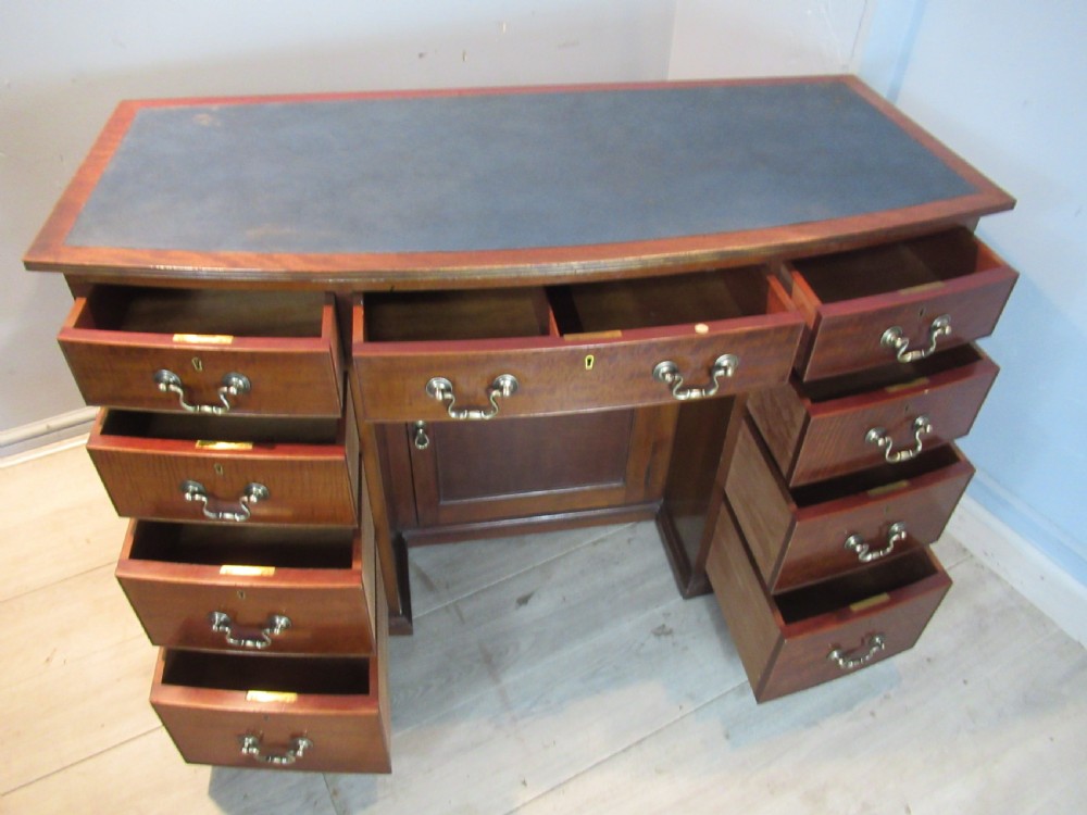 Mahogany bow front desk  View V