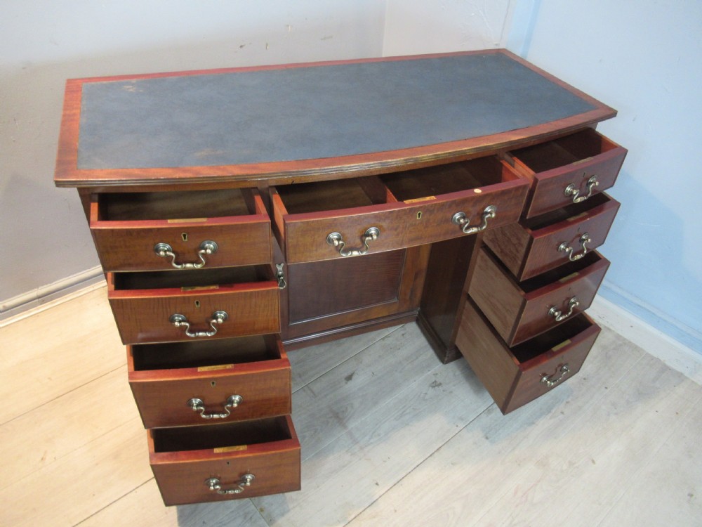 Mahogany bow front desk  View VI