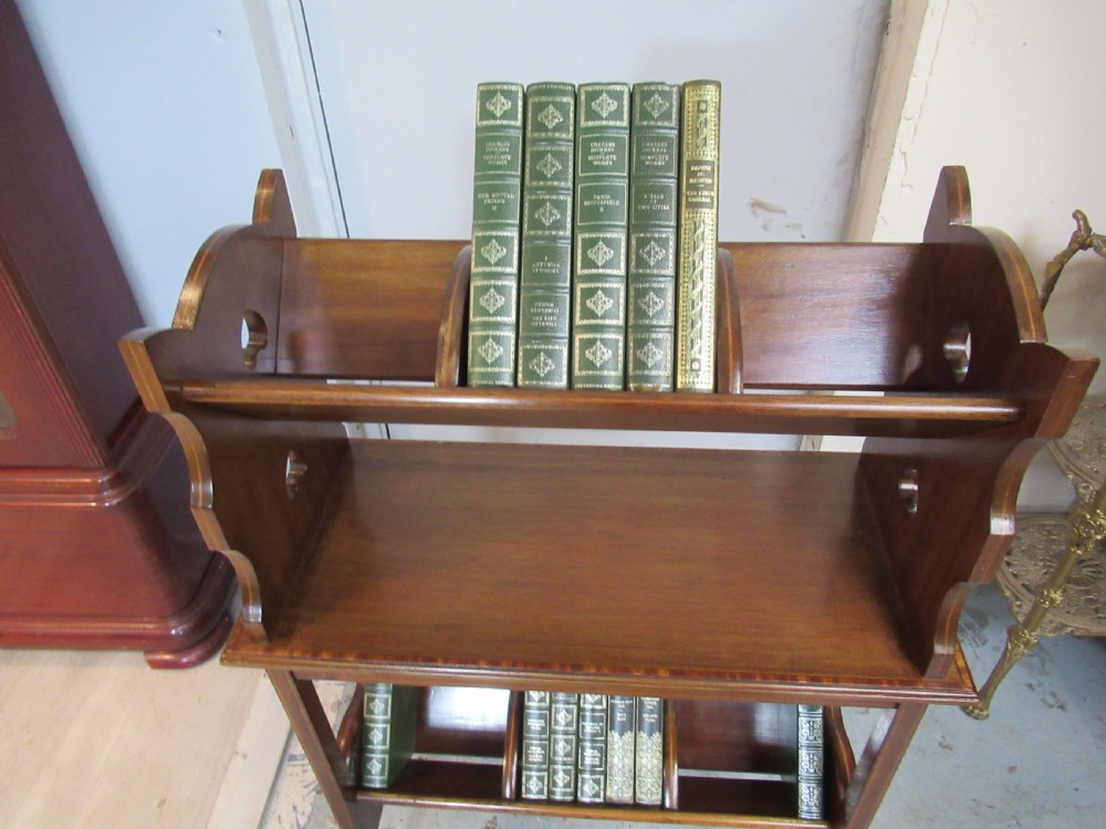 Edwardian mahogany book trough  View VI