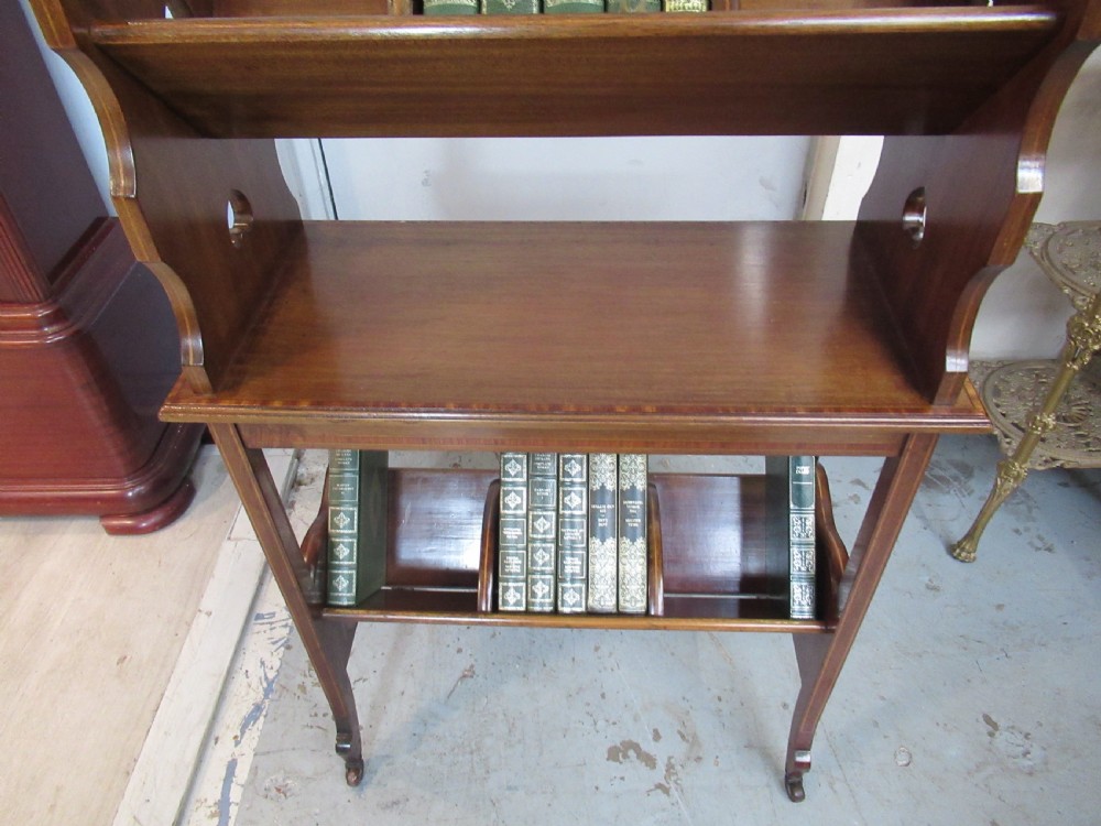 Edwardian mahogany book trough  View VII