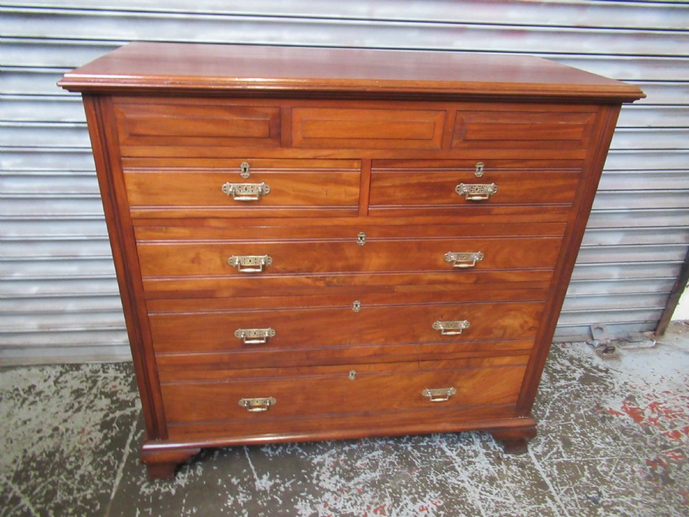 Late Victorian mahogany chest of seven drawers