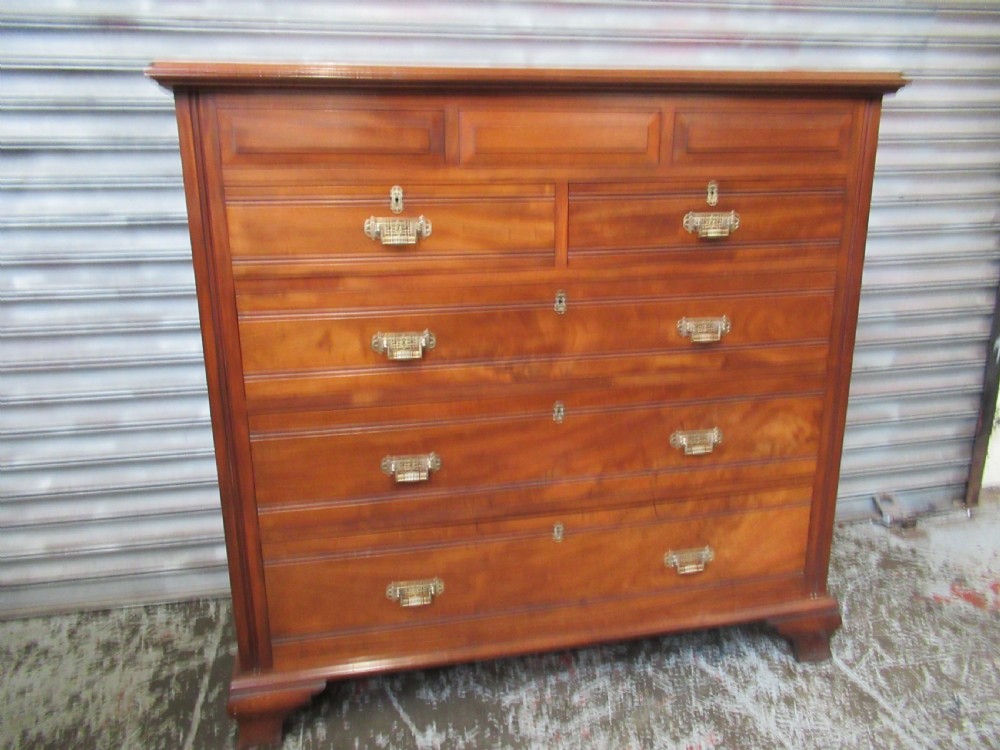 Late Victorian mahogany chest of seven drawers View II