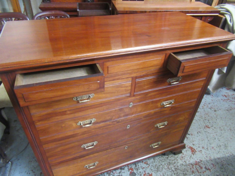 Late Victorian mahogany chest of seven drawers View VII