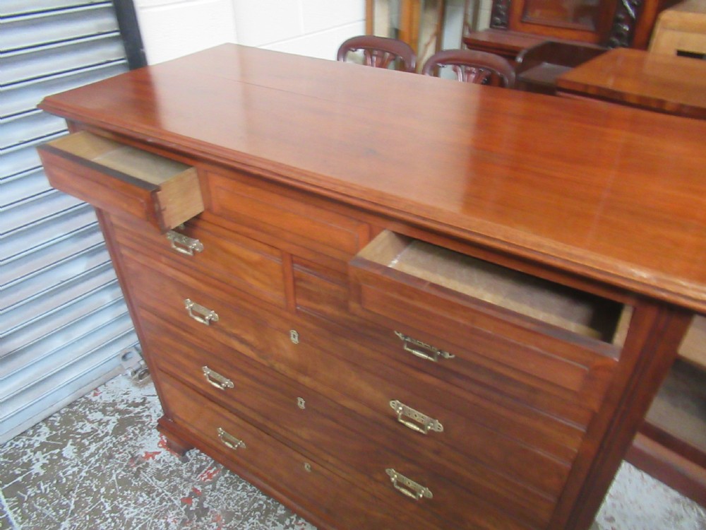 Late Victorian mahogany chest of seven drawers View VIII