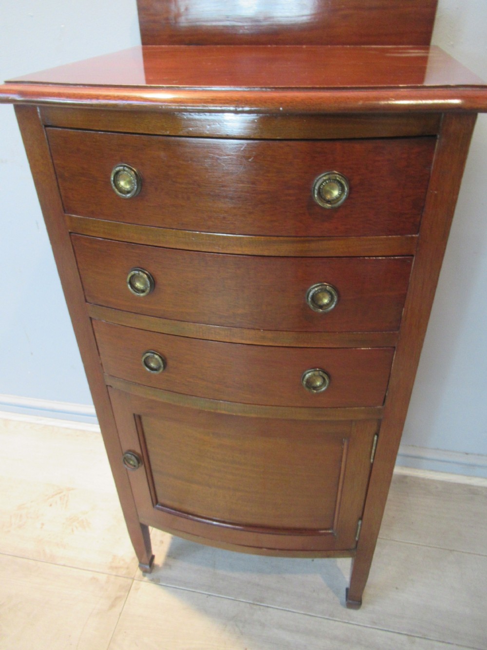Edwardian period mahogany bow front cabinet
