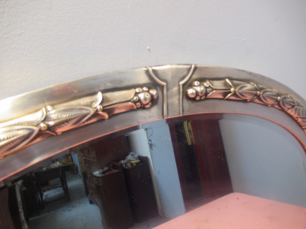 Oval art deco period  polished framed  wall mirror View V