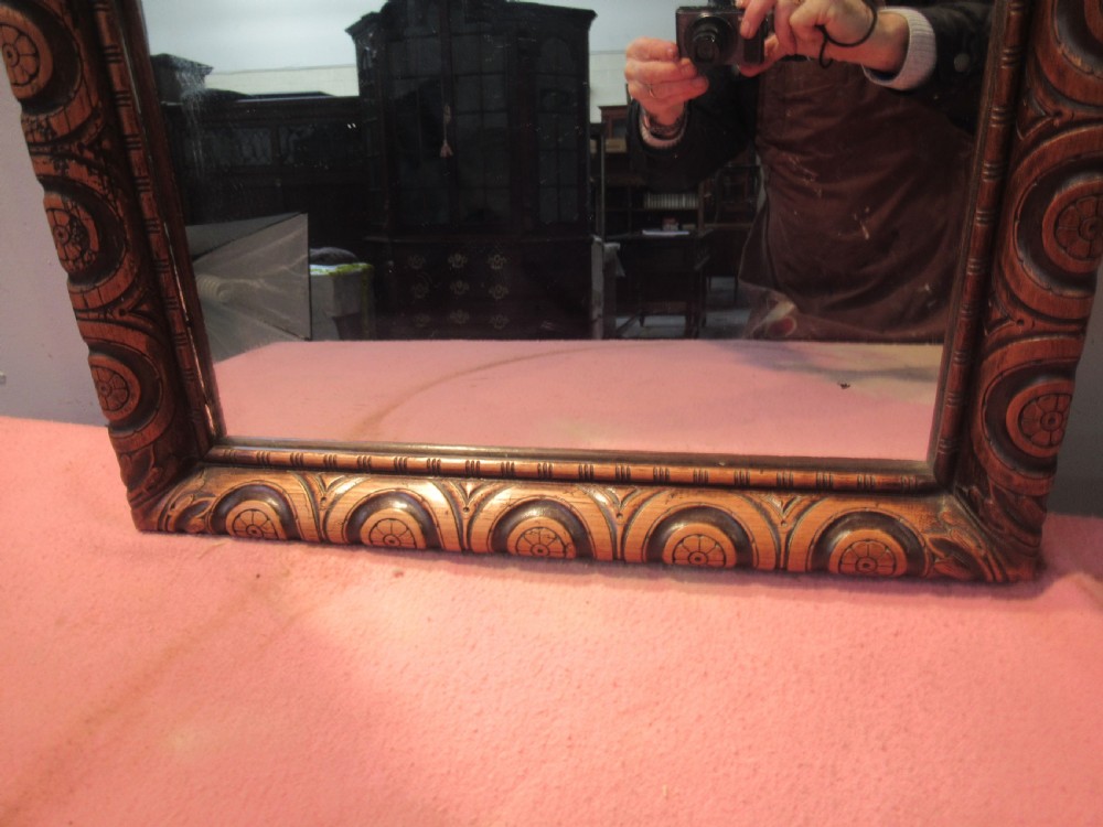 19th century carved pine wall mirror View VI