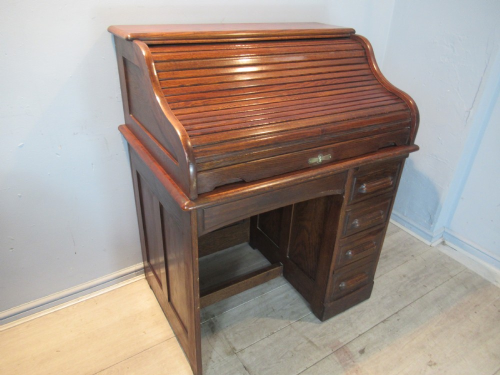 Small Size  oak roll top desk